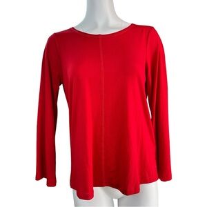 NWT Diane Gilman DG2 Open Drape Back Blouse Red Size XS